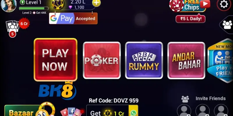 Quy tắc chơi cơ bản của Teen Patti BK8